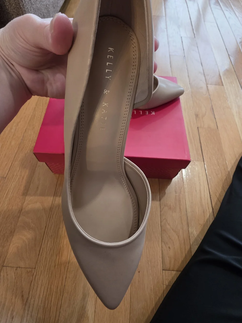 KELLY & KATIE Nude Pointed Toe Pumps